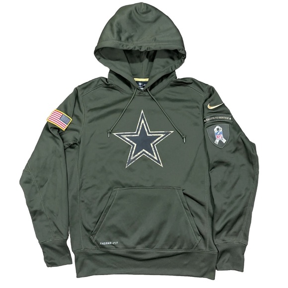 Nike Therma Fit NFL Dallas Cowboys Salute To Service Hoodie Size Men's Medium M - Picture 1 of 9